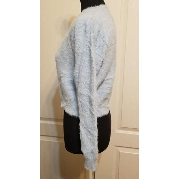 Princess Polly XX Size S/M Lt Blue Fuzzy Soft Women's Cardigan Sweater Casual-PO - Picture 2 of 7